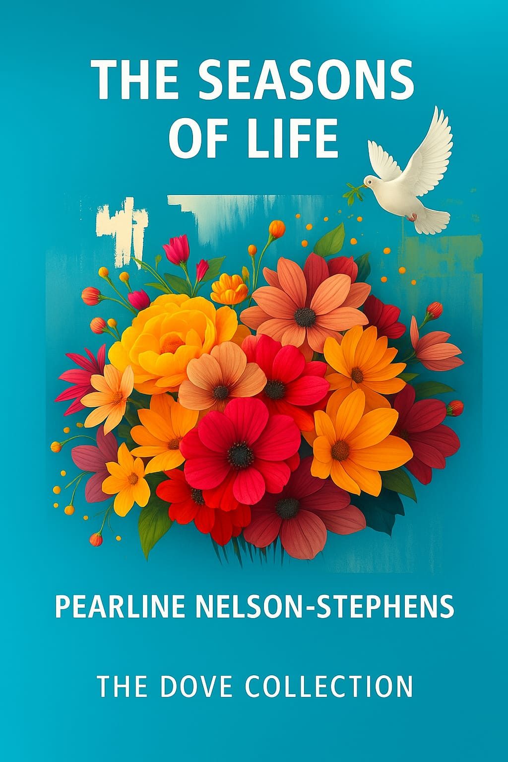 Cover featuring a bouquet of colourful flowers with a dove, titled "The Seasons of Life."